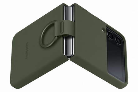 Samsung Z Flip4 Silicon Case With Ring, , hi-res